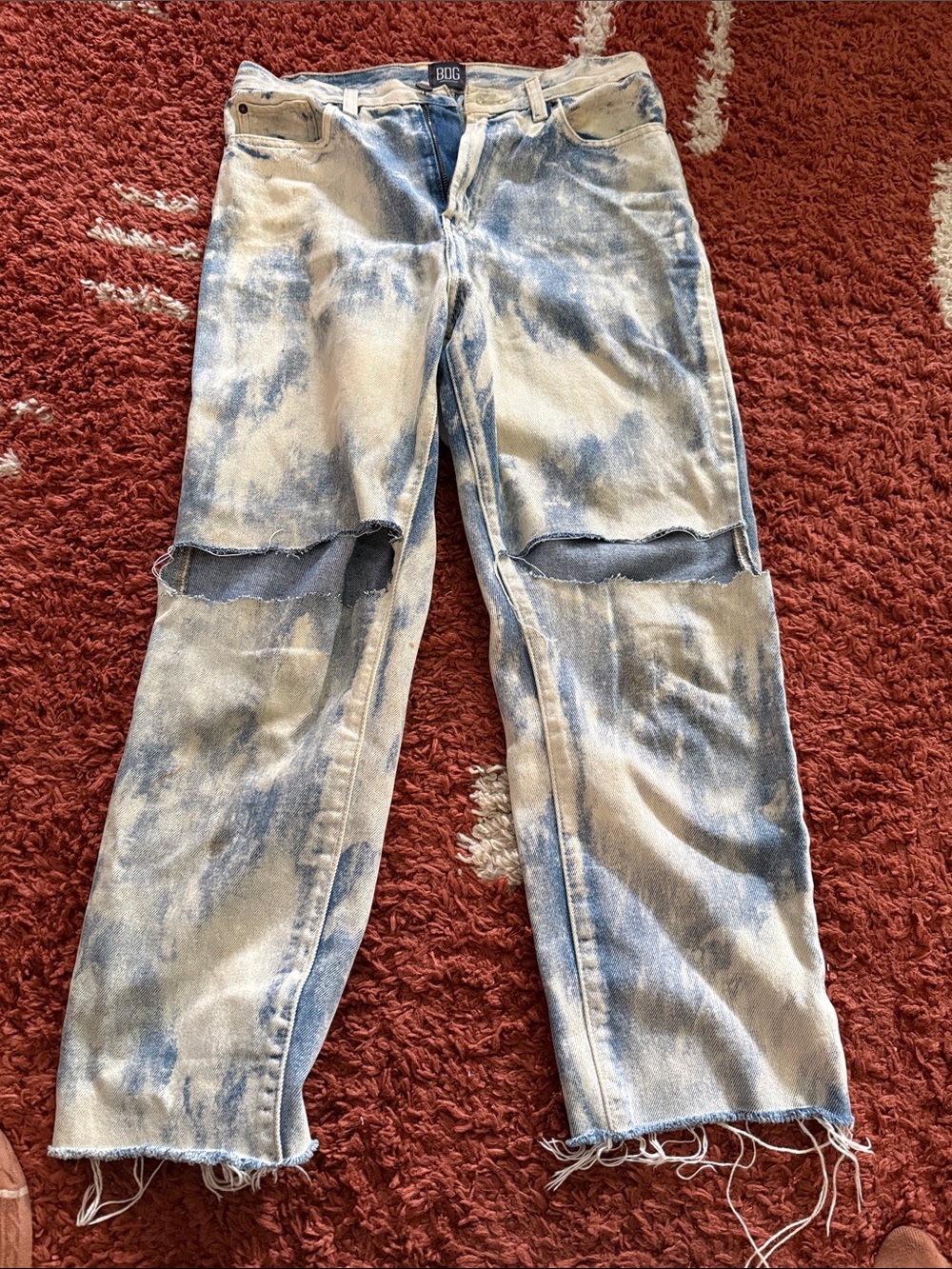 BDG Blue Tie-Dye Distressed Jeans